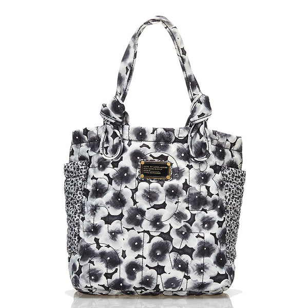 マークジェイコブス フラワー ショルダーバッグ トートバッグ ブラック ホワイト ナイロン レディース MARC JACOBS 【中古】