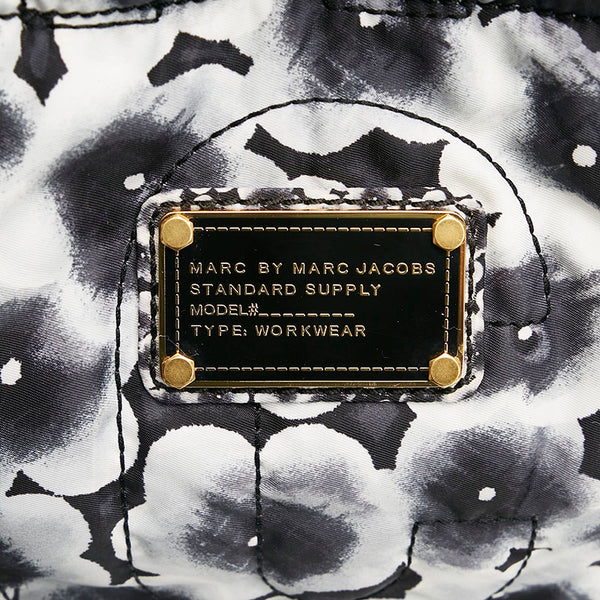 マークジェイコブス フラワー ショルダーバッグ トートバッグ ブラック ホワイト ナイロン レディース MARC JACOBS 【中古】
