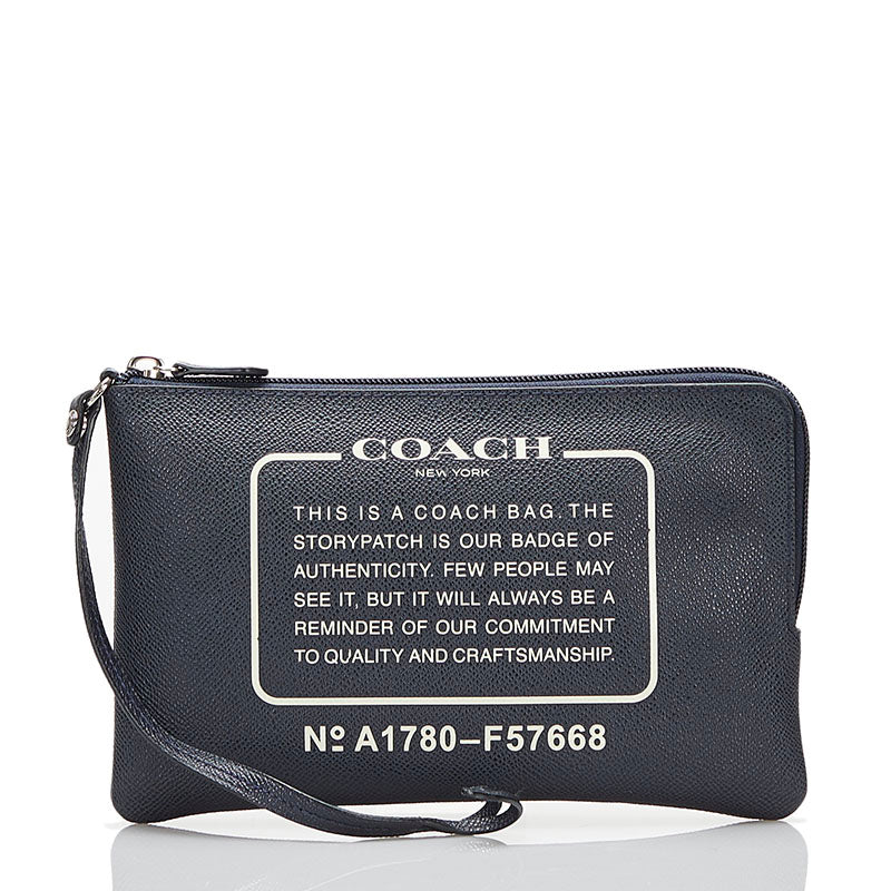 コーチ 付属ポーチ F57668 ネイビー レザー レディース COACH 【中古】