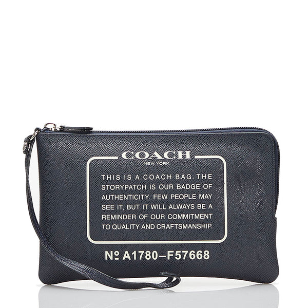 コーチ 付属ポーチ F57668 ネイビー レザー レディース COACH 【中古】
