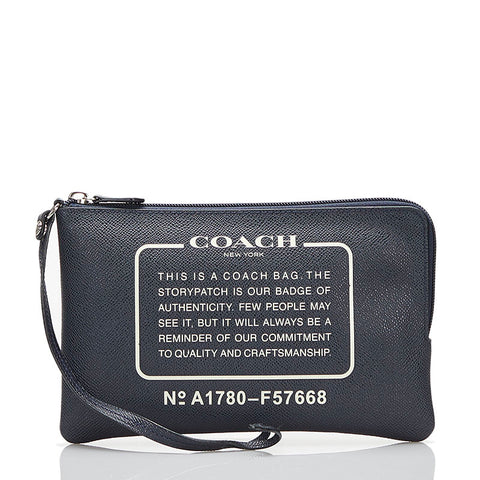 コーチ 付属ポーチ F57668 ネイビー レザー レディース COACH 【中古】