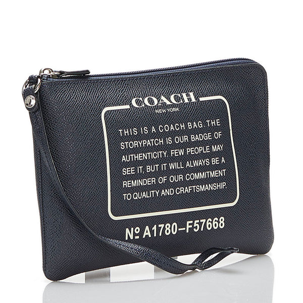 コーチ 付属ポーチ F57668 ネイビー レザー レディース COACH 【中古】