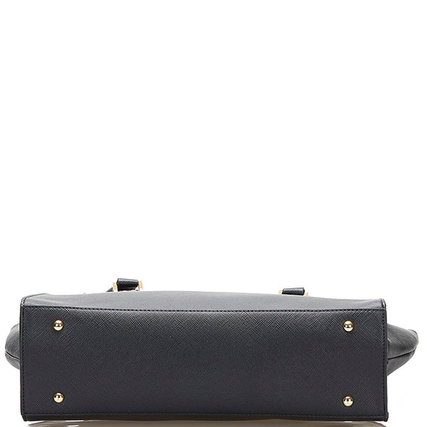 サマンサタバサ チェック ハンドバッグ ショルダーバッグ 2WAY ブラック レザー レディース Samantha Thavasa 【中古】