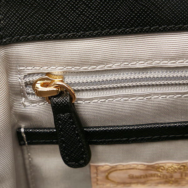 サマンサタバサ チェック ハンドバッグ ショルダーバッグ 2WAY ブラック レザー レディース Samantha Thavasa 【中古】