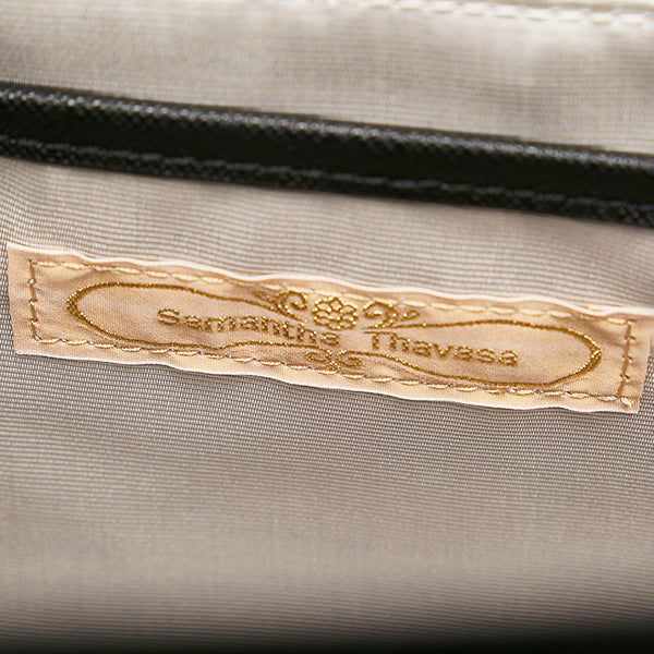 サマンサタバサ チェック ハンドバッグ ショルダーバッグ 2WAY ブラック レザー レディース Samantha Thavasa 【中古】