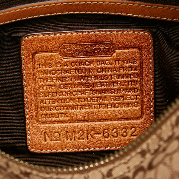 コーチ シグネチャー ミニ ショルダーバッグ 6332 ベージュ ブラウン キャンバス レザー レディース COACH 【中古】