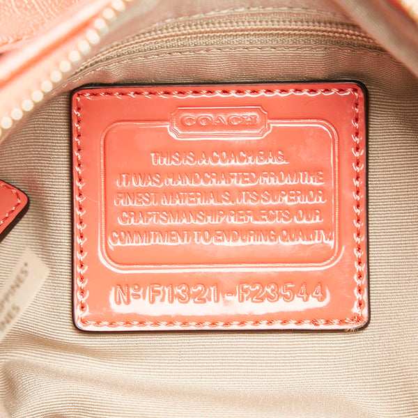 コーチ シグネチャー ハンドバッグ ショルダーバッグ 2WAY F23544 ベージュ オレンジ キャンバス レザー レディース COACH 【中古】