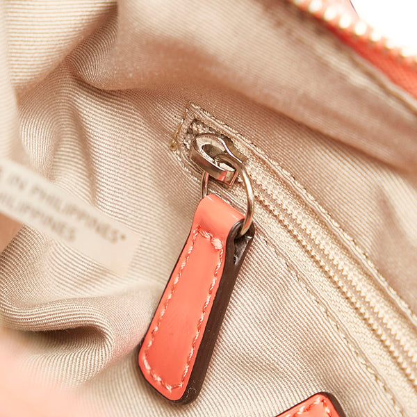 コーチ シグネチャー ハンドバッグ ショルダーバッグ 2WAY F23544 ベージュ オレンジ キャンバス レザー レディース COACH 【中古】