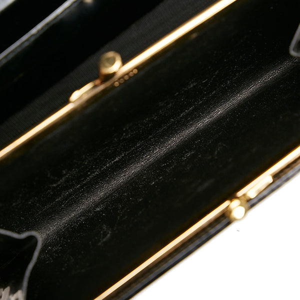 グッチ がま口 長財布 ロングウォレット ブラック パテントレザー レディース GUCCI 【中古】