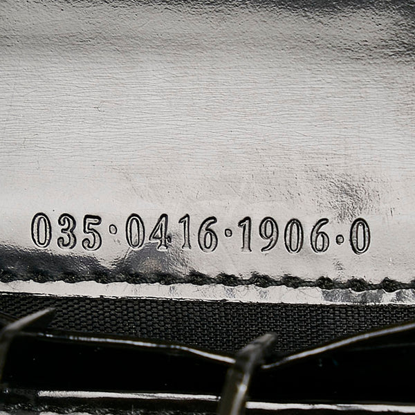 グッチ がま口 長財布 ロングウォレット ブラック パテントレザー レディース GUCCI 【中古】