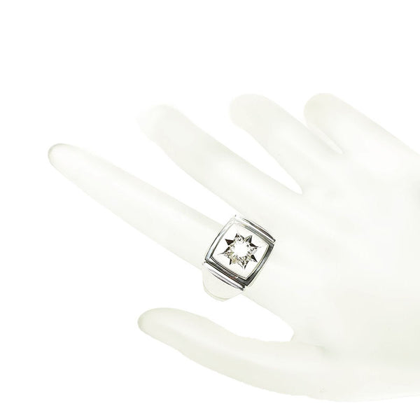 Pt900 プラチナ ダイヤ0.559ct 印台リング リング 指輪 メンズ 19号 【中古】