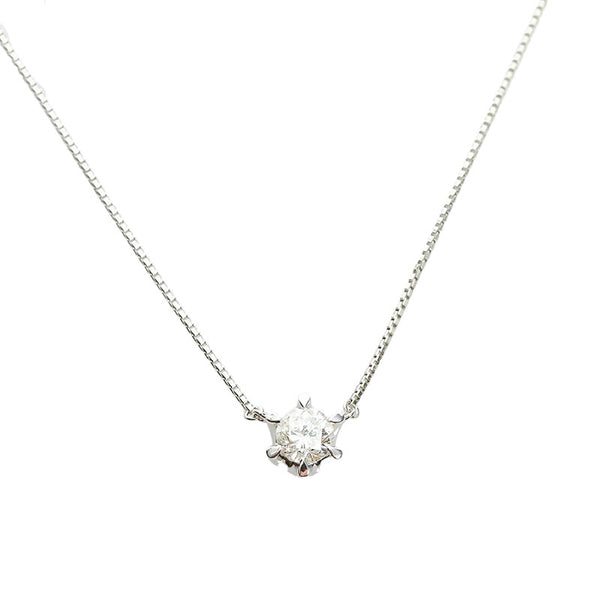 Pt850 プラチナ ダイヤ1.01ct プチネックレス ネックレス レディース 【中古】