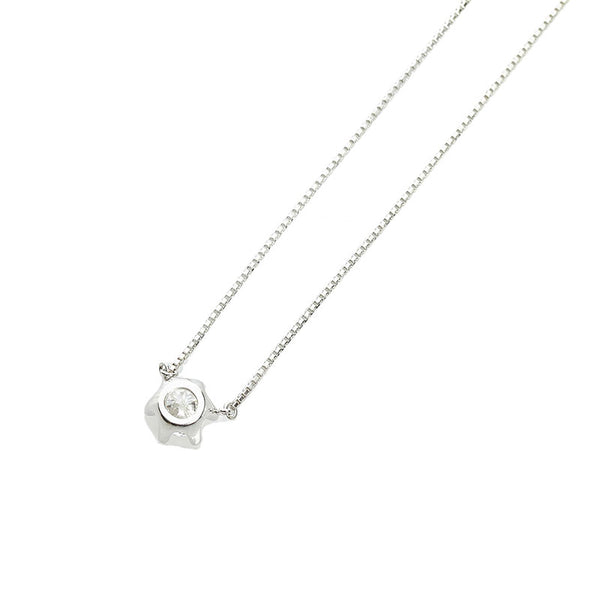 Pt850 プラチナ ダイヤ1.01ct プチネックレス ネックレス レディース 【中古】