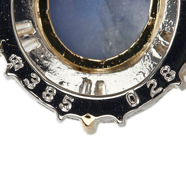 Pt900 プラチナ K18YG イエローゴールド コンビ スターサファイア3.85ct ダイヤ0.28ct ペンダントトップ レディース 【中古】
