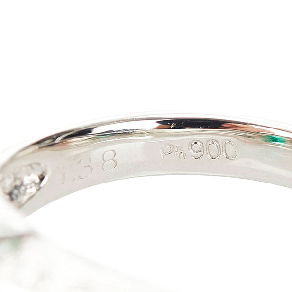 Pt900 プラチナ エメラルド1.38ct ダイヤ0.23ct リング 指輪 レディース 12号 【中古】
