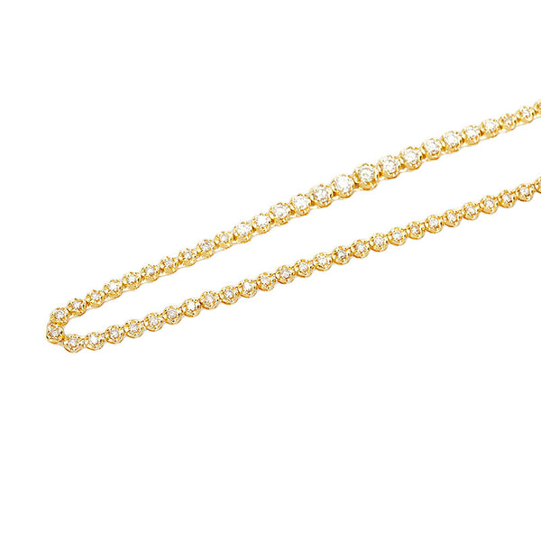 K18YG イエローゴールド ダイヤ3.01ct テニスネックレス ネックレス レディース 【中古】