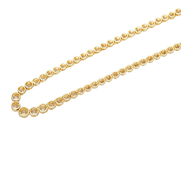K18YG イエローゴールド ダイヤ3.01ct テニスネックレス ネックレス レディース 【中古】