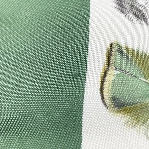 エルメス カレ90 PLUMES par Henri de Linares スカーフ アイボリー グリーン シルク レディース HERMES 【中古】