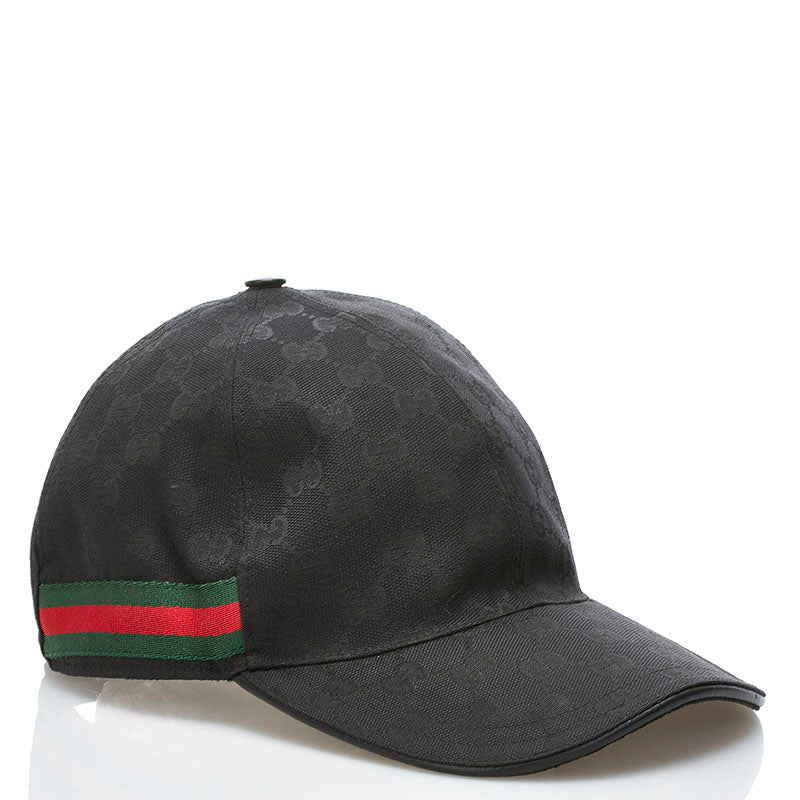 グッチ GGキャンバス シェリーライン ベースボールキャップ ブラック コットン メンズ GUCCI 【中古】