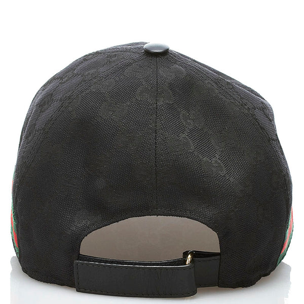 グッチ GGキャンバス シェリーライン ベースボールキャップ ブラック コットン メンズ GUCCI 【中古】