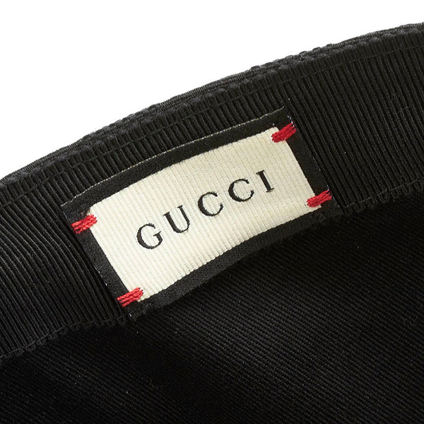 グッチ GGキャンバス シェリーライン ベースボールキャップ ブラック コットン メンズ GUCCI 【中古】