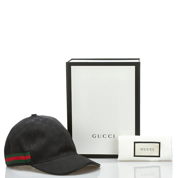 グッチ GGキャンバス シェリーライン ベースボールキャップ ブラック コットン メンズ GUCCI 【中古】