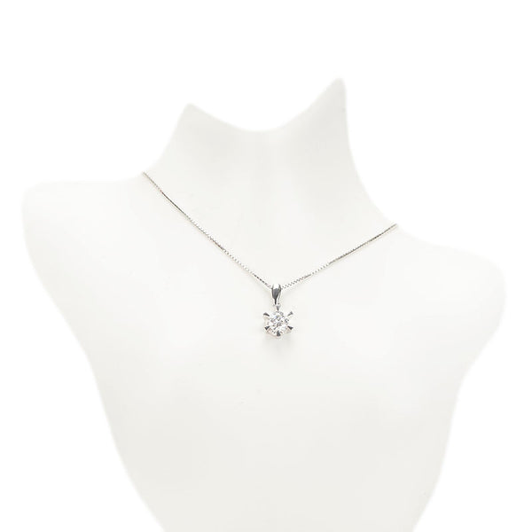 Pt900 プラチナ Pt850 プラチナ ダイヤ0.59ct ネックレス ペンダント レディース 【中古】
