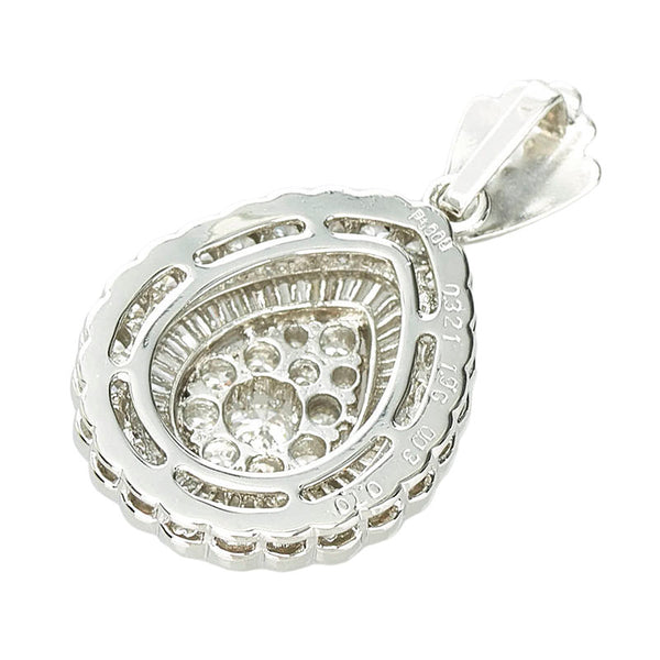 Pt900 プラチナ ダイヤ3.011ct Pt900 D1.96　0.321　0.70　0.03　15.7gg ティアドロップ ペンダントトップ レディース 【中古】