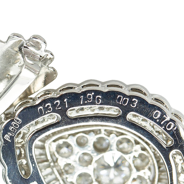 Pt900 プラチナ ダイヤ3.011ct Pt900 D1.96　0.321　0.70　0.03　15.7gg ティアドロップ ペンダントトップ レディース 【中古】