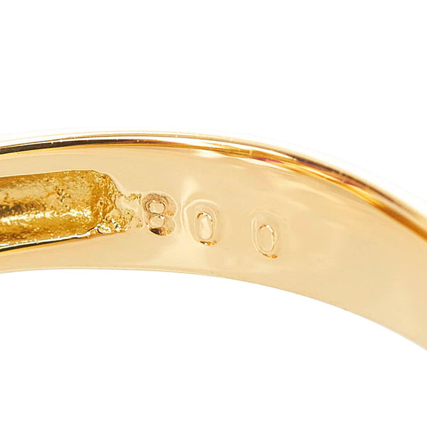 K18YG イエローゴールド ルビー0.35ct ダイヤ0.08ct リング 指輪 レディース 10.5号 【中古】
