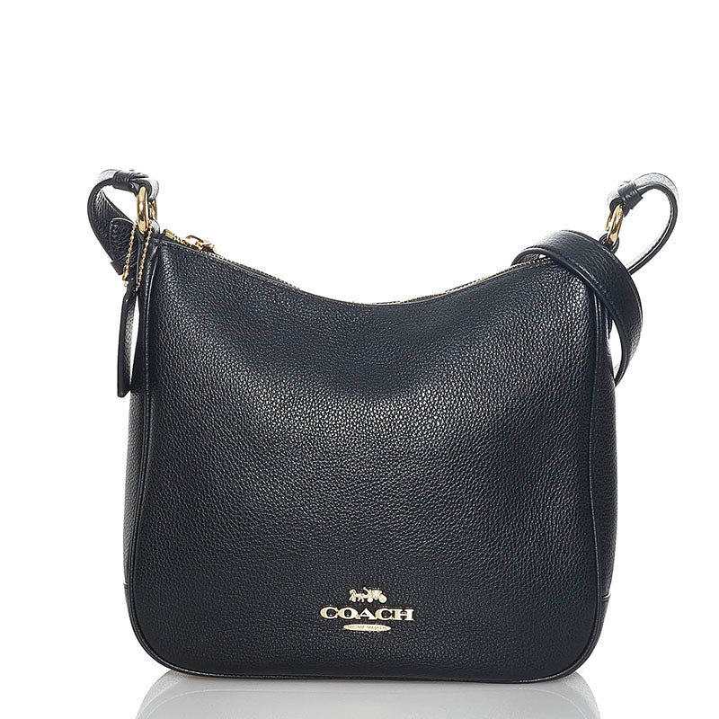 コーチ エリー ファイル 斜め掛け ショルダーバッグ C1648 ブラック レザー レディース COACH 【中古】