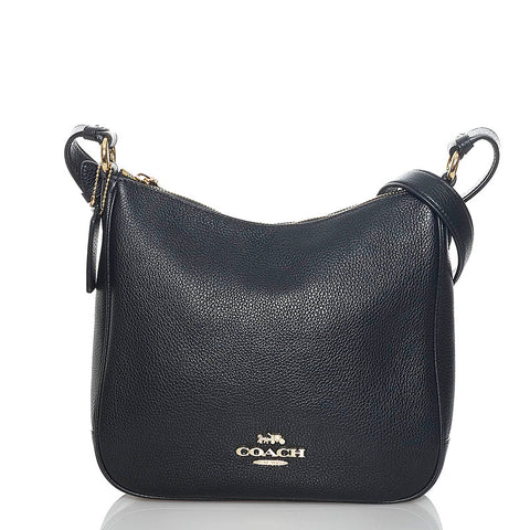 コーチ エリー ファイル 斜め掛け ショルダーバッグ C1648 ブラック レザー レディース COACH 【中古】