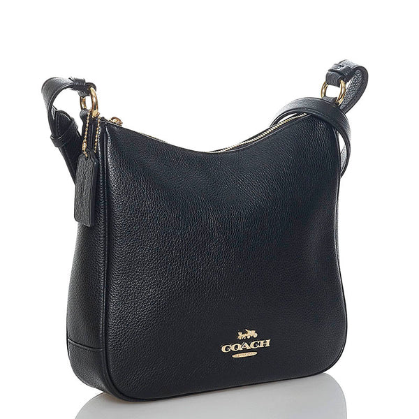 コーチ エリー ファイル 斜め掛け ショルダーバッグ C1648 ブラック レザー レディース COACH 【中古】