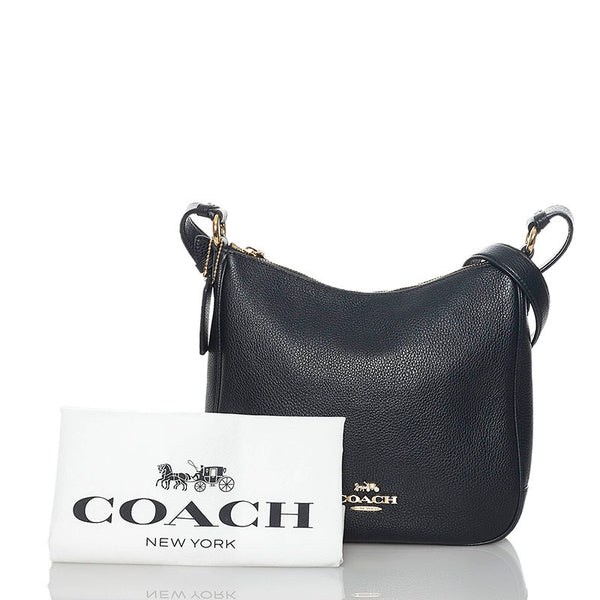 コーチ エリー ファイル 斜め掛け ショルダーバッグ C1648 ブラック レザー レディース COACH 【中古】