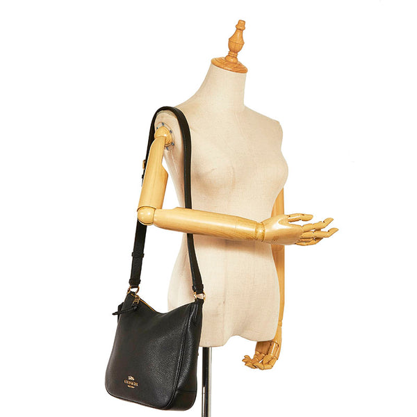 コーチ エリー ファイル 斜め掛け ショルダーバッグ C1648 ブラック レザー レディース COACH 【中古】