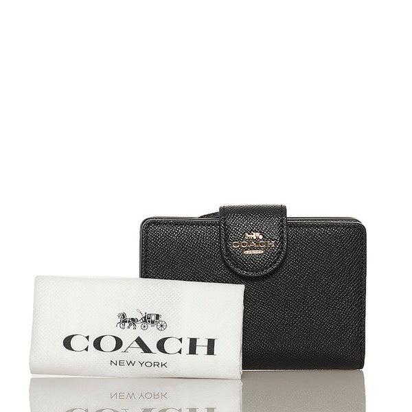 コーチ 二つ折り財布 6390 ブラック レザー レディース COACH 【中古】