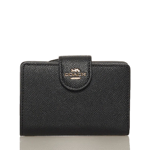 コーチ 二つ折り財布 6390 ブラック レザー レディース COACH 【中古】