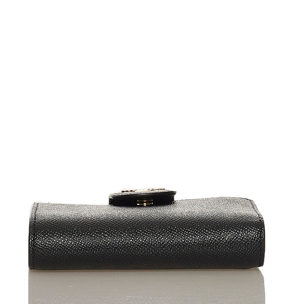 コーチ 二つ折り財布 6390 ブラック レザー レディース COACH 【中古】