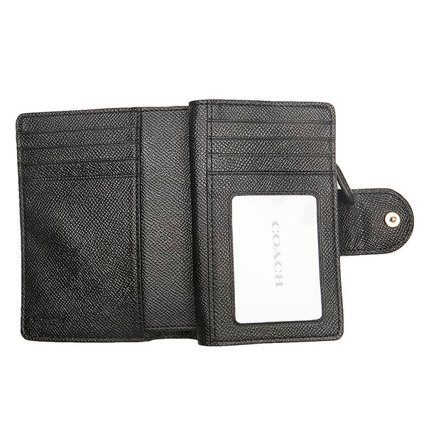 コーチ 二つ折り財布 6390 ブラック レザー レディース COACH 【中古】