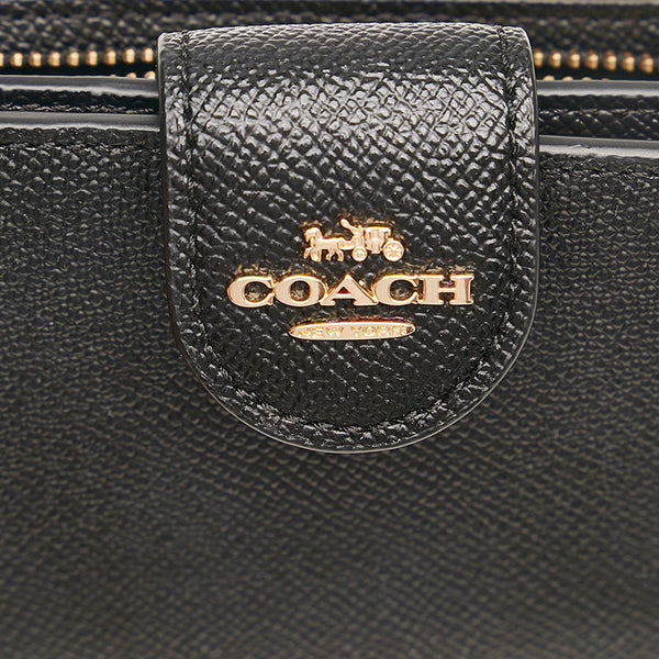 コーチ 二つ折り財布 6390 ブラック レザー レディース COACH 【中古】