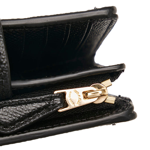 コーチ 二つ折り財布 6390 ブラック レザー レディース COACH 【中古】
