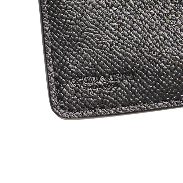 コーチ 二つ折り財布 6390 ブラック レザー レディース COACH 【中古】
