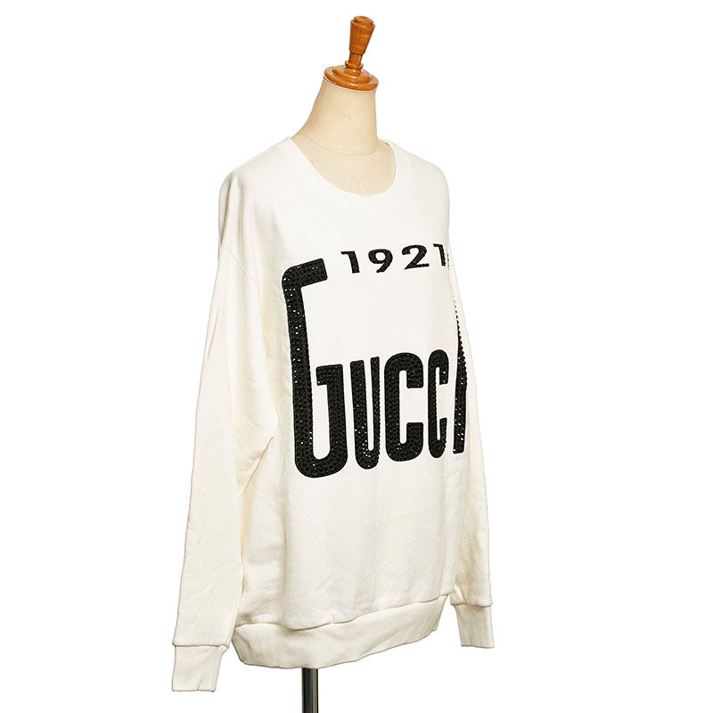 グッチ 1921 GUCCI ロゴ スウェット トレーナー ホワイト コットン メンズ GUCCI 【中古】