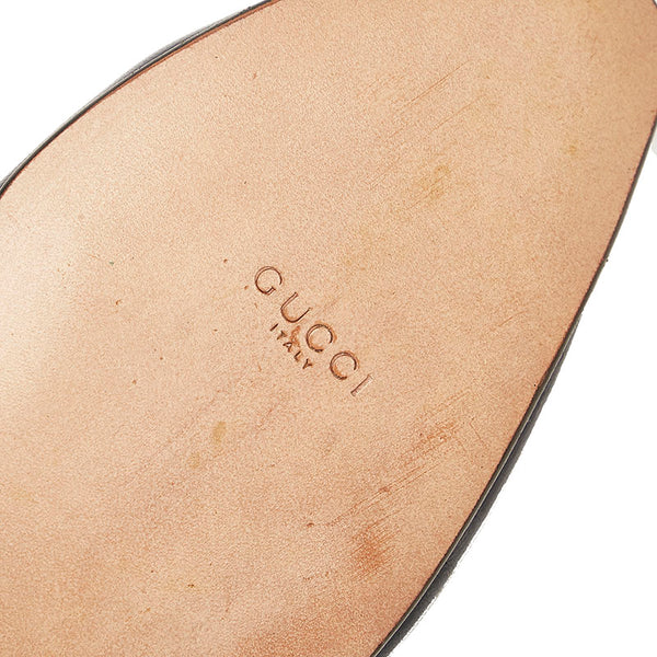 グッチ インターロッキングG タッセル ローファー パンプス ネイビー レザー レディース GUCCI 【中古】