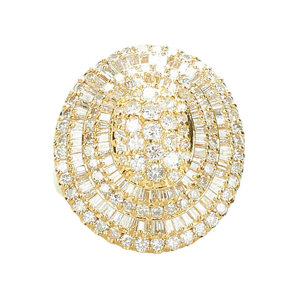 K18YG イエローゴールド ダイヤ3.00ct リング 指輪 レディース 14号 【中古】