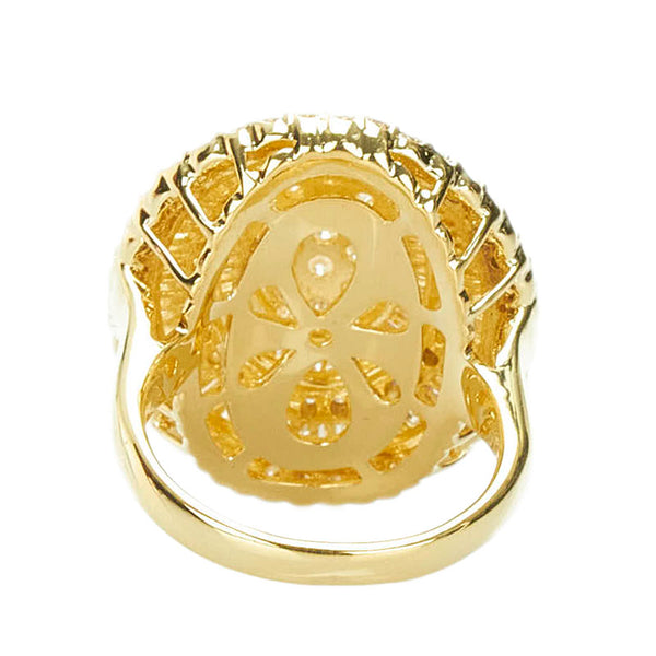 K18YG イエローゴールド ダイヤ3.00ct リング 指輪 レディース 14号 【中古】