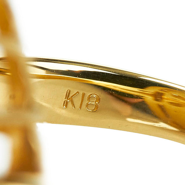 K18YG イエローゴールド ダイヤ3.00ct リング 指輪 レディース 14号 【中古】