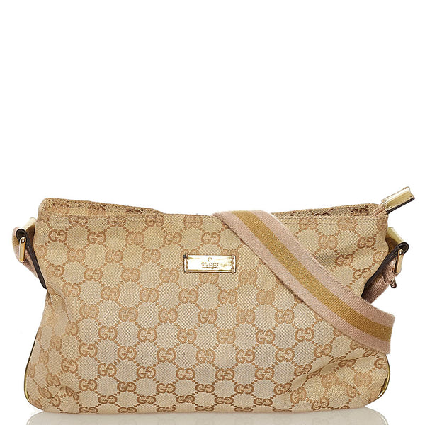 グッチ GGキャンバス ショルダーバッグ 139749 ベージュ キャンバス レザー レディース GUCCI 【中古】