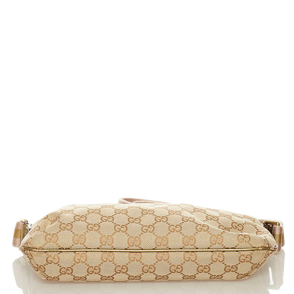 グッチ GGキャンバス ショルダーバッグ 139749 ベージュ キャンバス レザー レディース GUCCI 【中古】