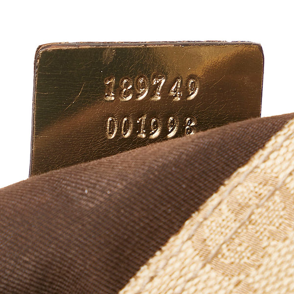 グッチ GGキャンバス ショルダーバッグ 139749 ベージュ キャンバス レザー レディース GUCCI 【中古】